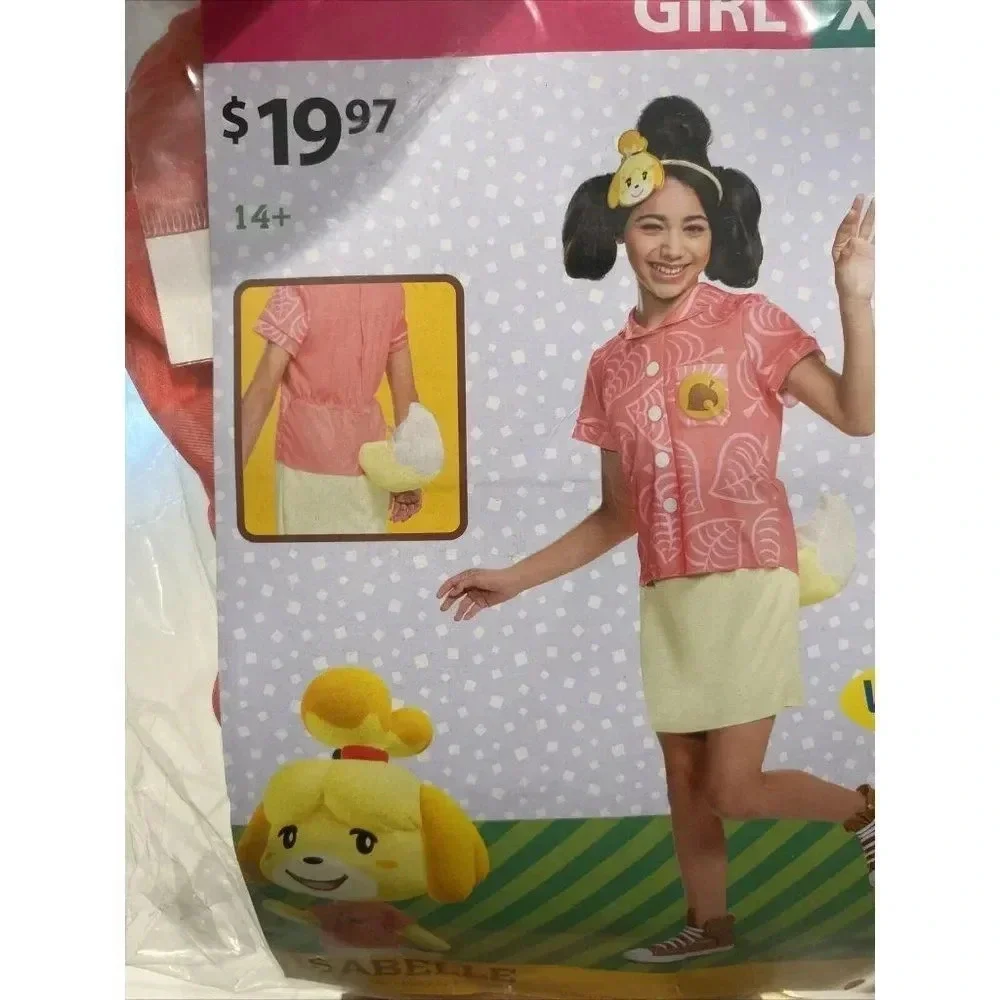 Animal Crossing Isabelle New Horizons Girls L (12-14) Halloween Costume NEW